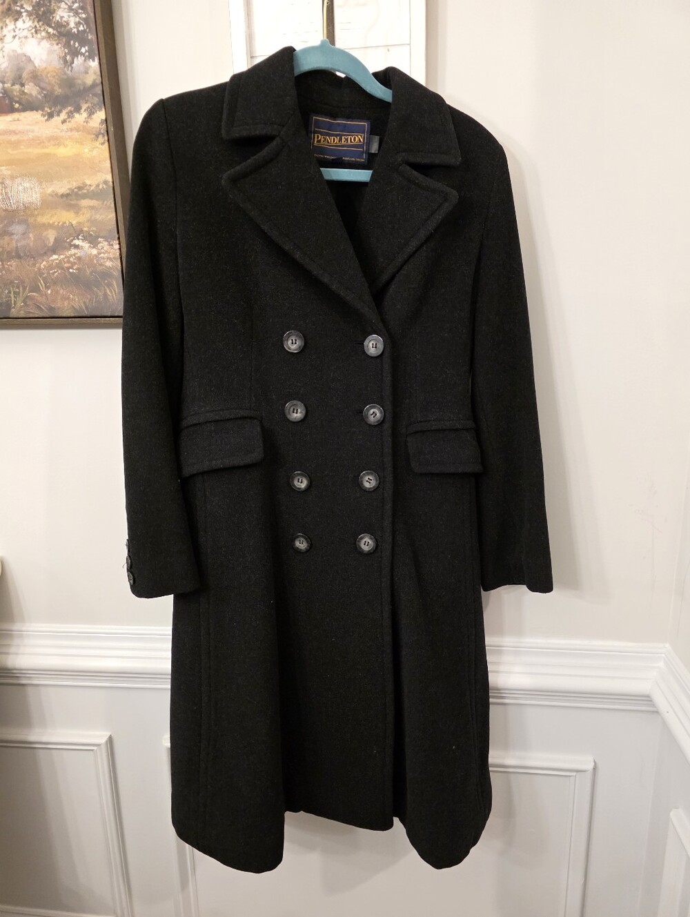 Vintage Lambswool And Cashmere Double Breasted Long Coat Pendleton Size 4